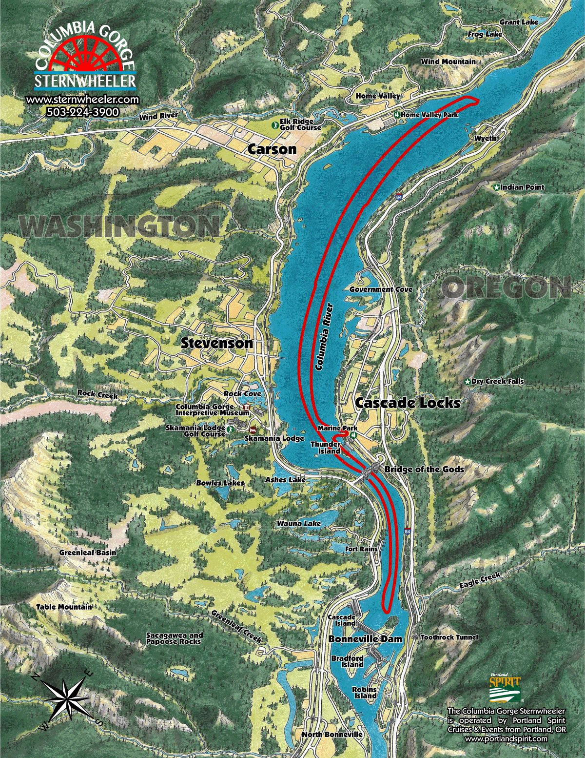 sternwheeler route map